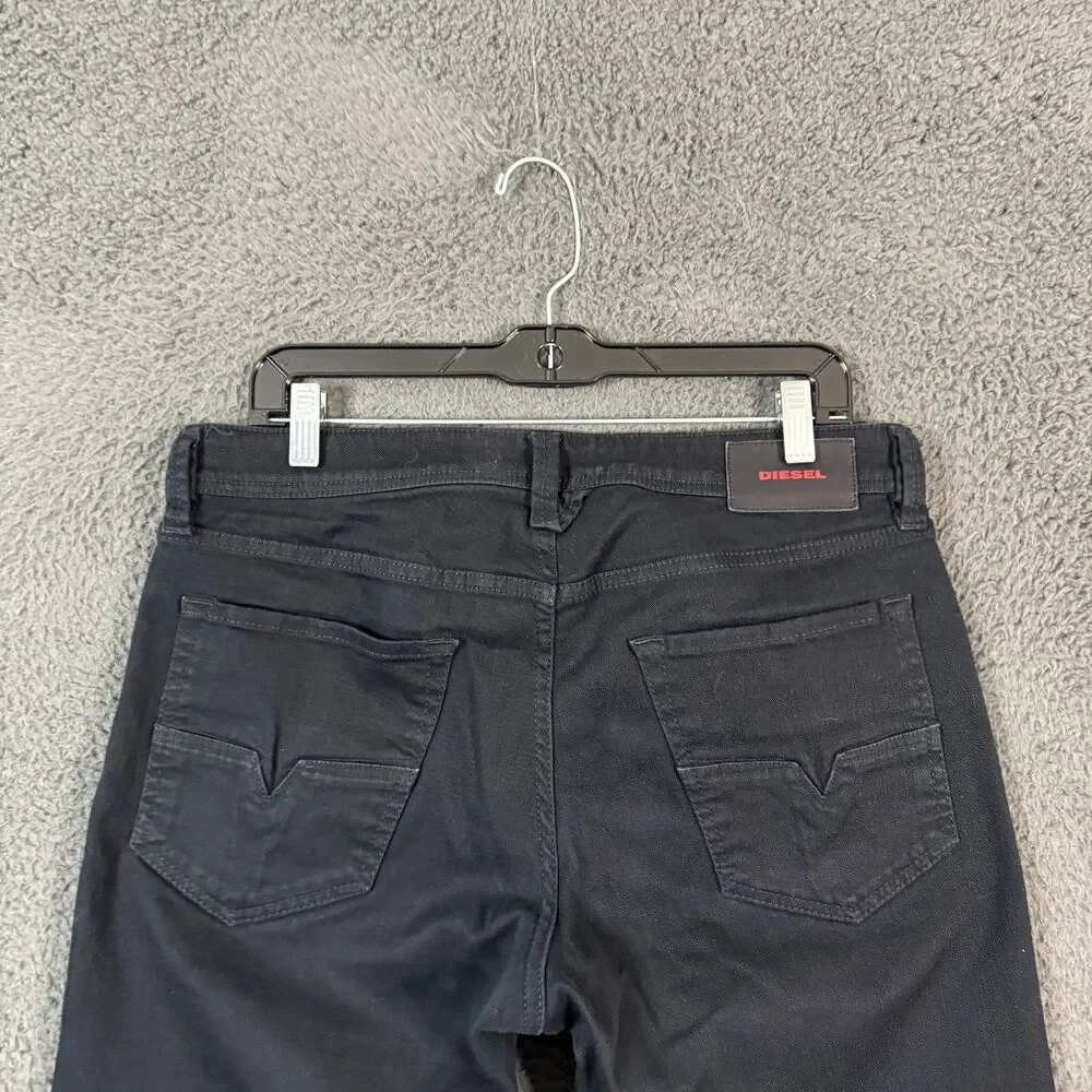 Diesel Jeans Mens 32x32 Black Larkee Beex Regular Tapered Fit Stretch Denim